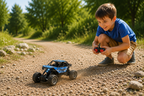 Voiture Télécommandée 4 Directions Tout-Terrain pour Enfants avec Lumières et Pneus Antidérapants