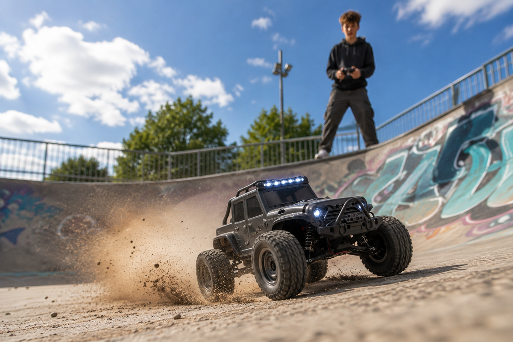 Voiture RC Tout-Terrain 50 KM/H avec Lumières LED - Buggy Télécommandé 2.4G pour Enfants et Garçons