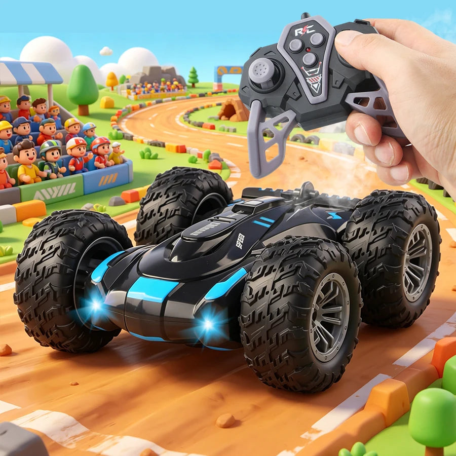 Voiture RC Cascade Double Face avec Lumières - Jouet Enfant 2.4G