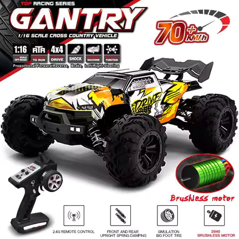 Voiture RC 16102PRO 4WD Brushless : Véhicule Tout-Terrain Rapide 1:16 (70 KM/H)