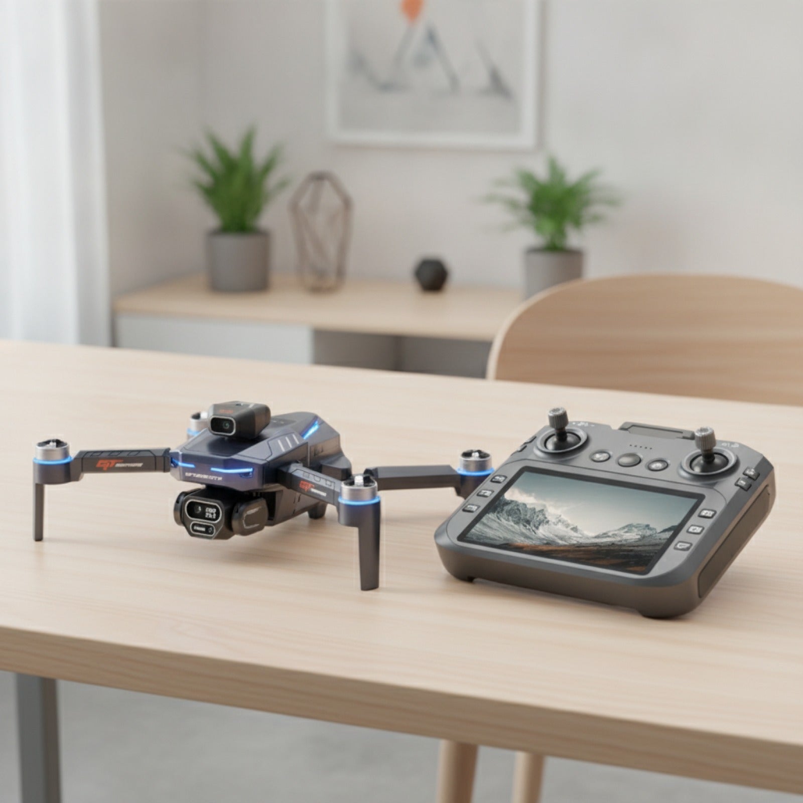 Drone Lenovo GT8 8K HD : Quadricoptère Pliable avec 3 Caméras, Moteur Brushless et Écran FPV