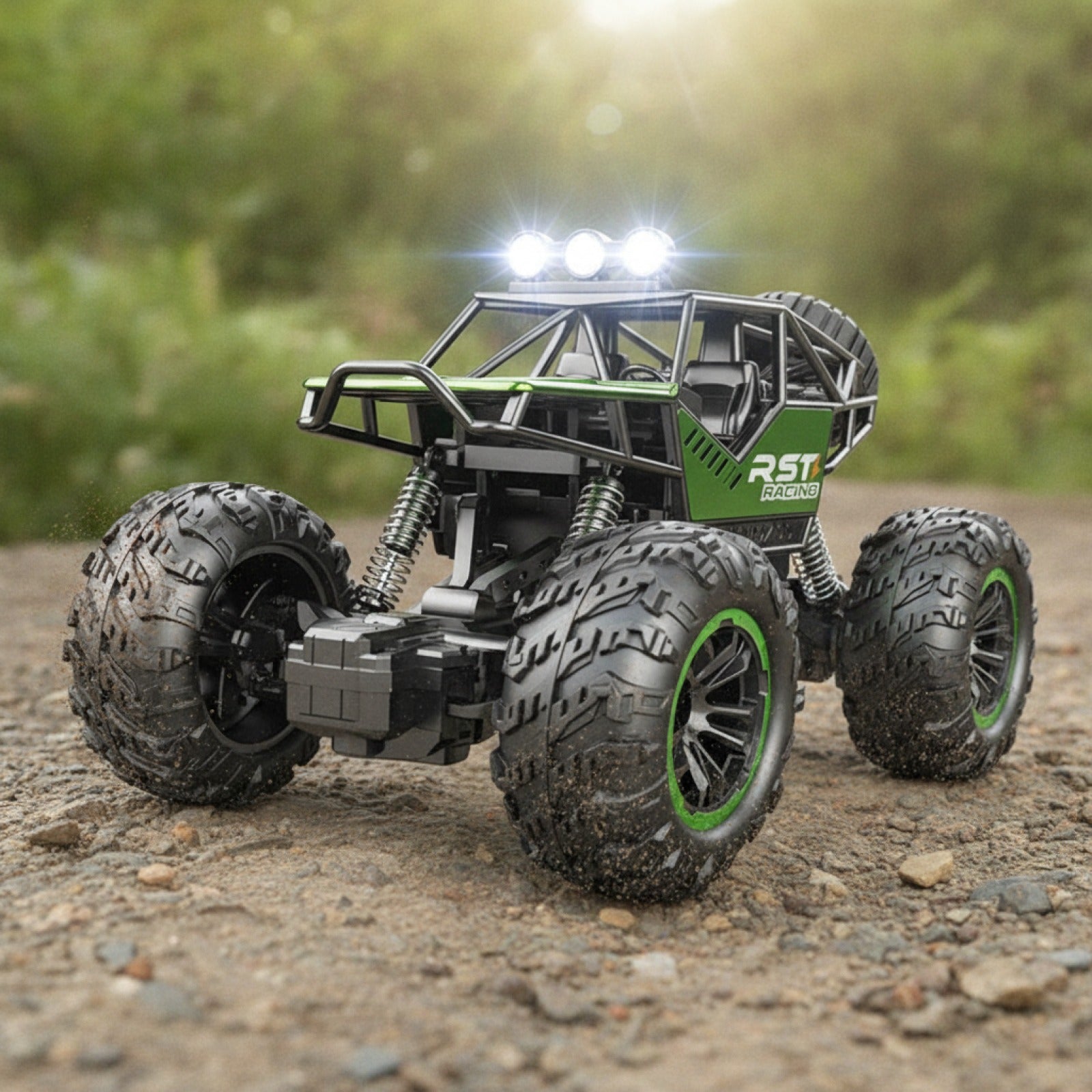 Voiture télécommandée tout-terrain pour enfants - Camion RC métal 2WD avec LED