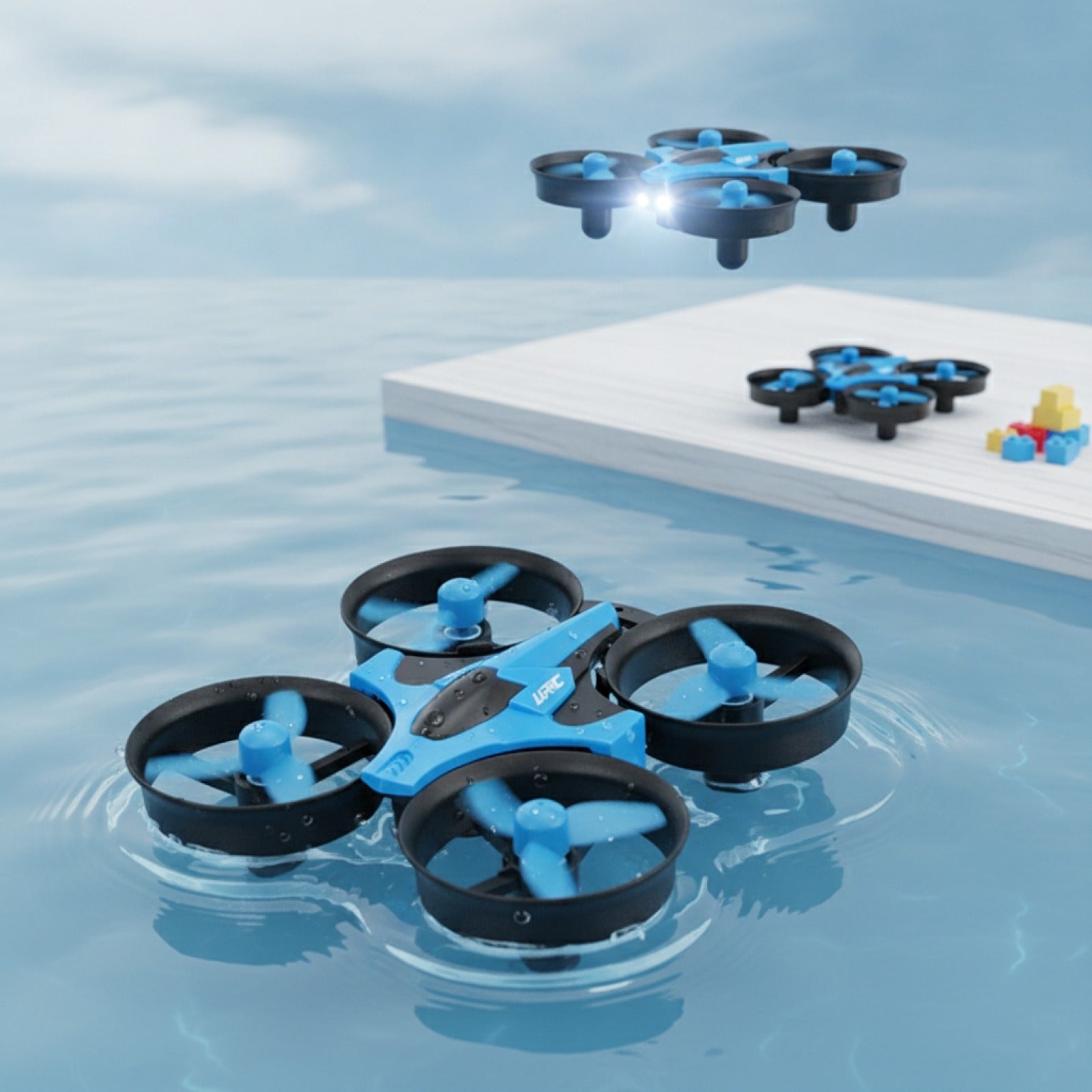 Drone RC JJRC H36/H36F 3-en-1 : Drone, Bateau, Hélicoptère - Jouet Enfant 2.4G