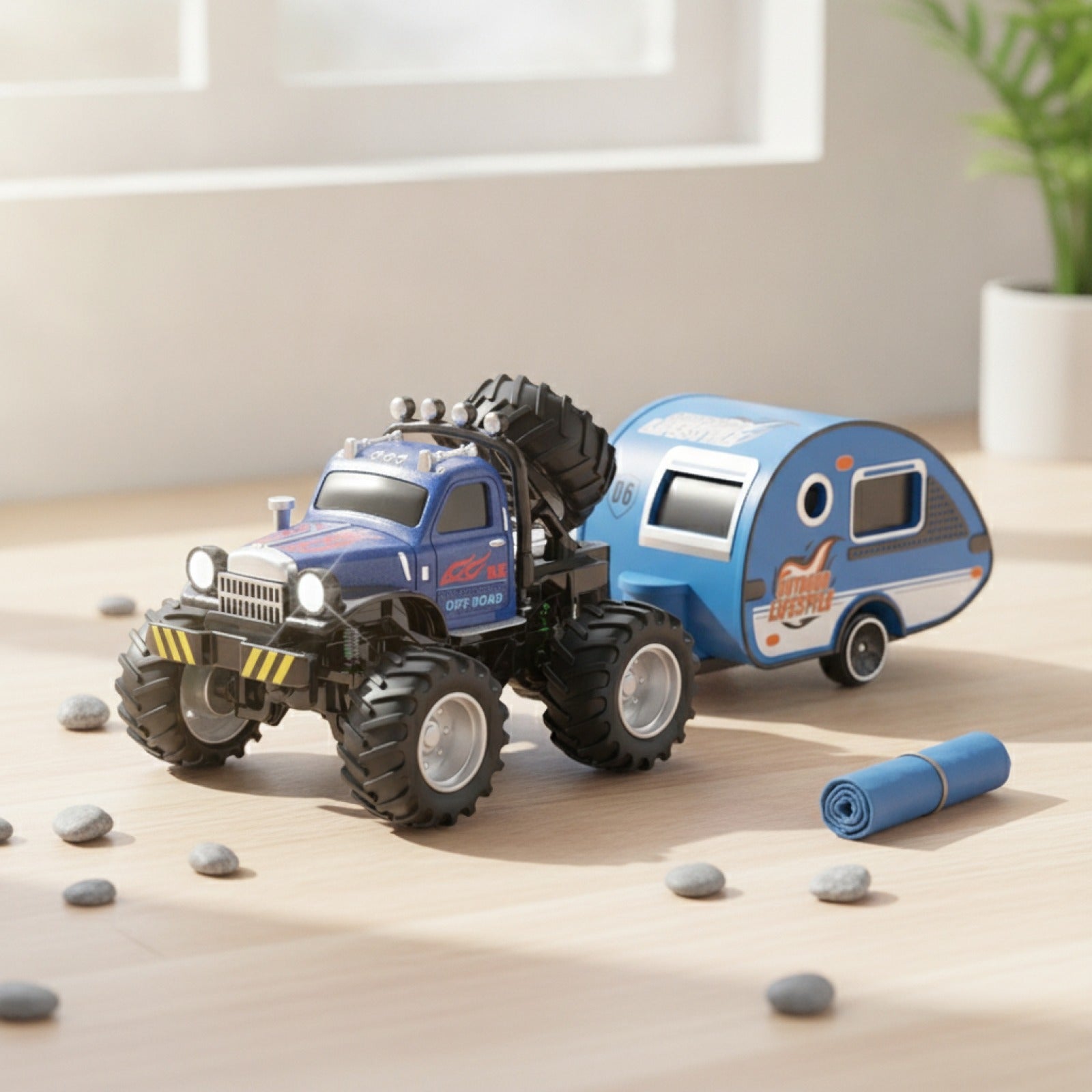 Mini Camion RC 1:64 avec Remorque - Modèle Alliage Tout Terrain Télécommandé pour Enfants