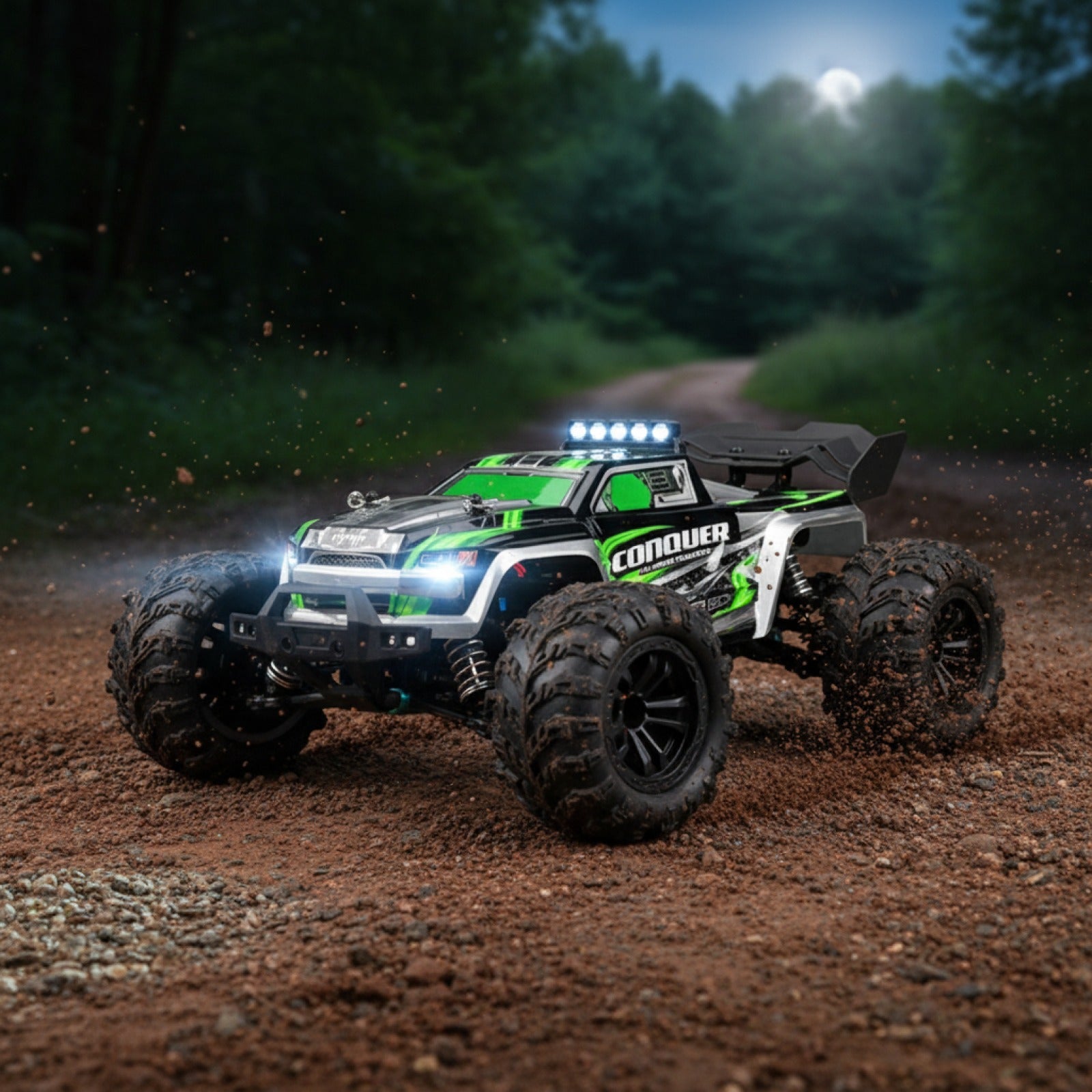 Voiture RC 4WD 1:16 - 50 km/h, Lumières LED et Dérive Tout-Terrain
