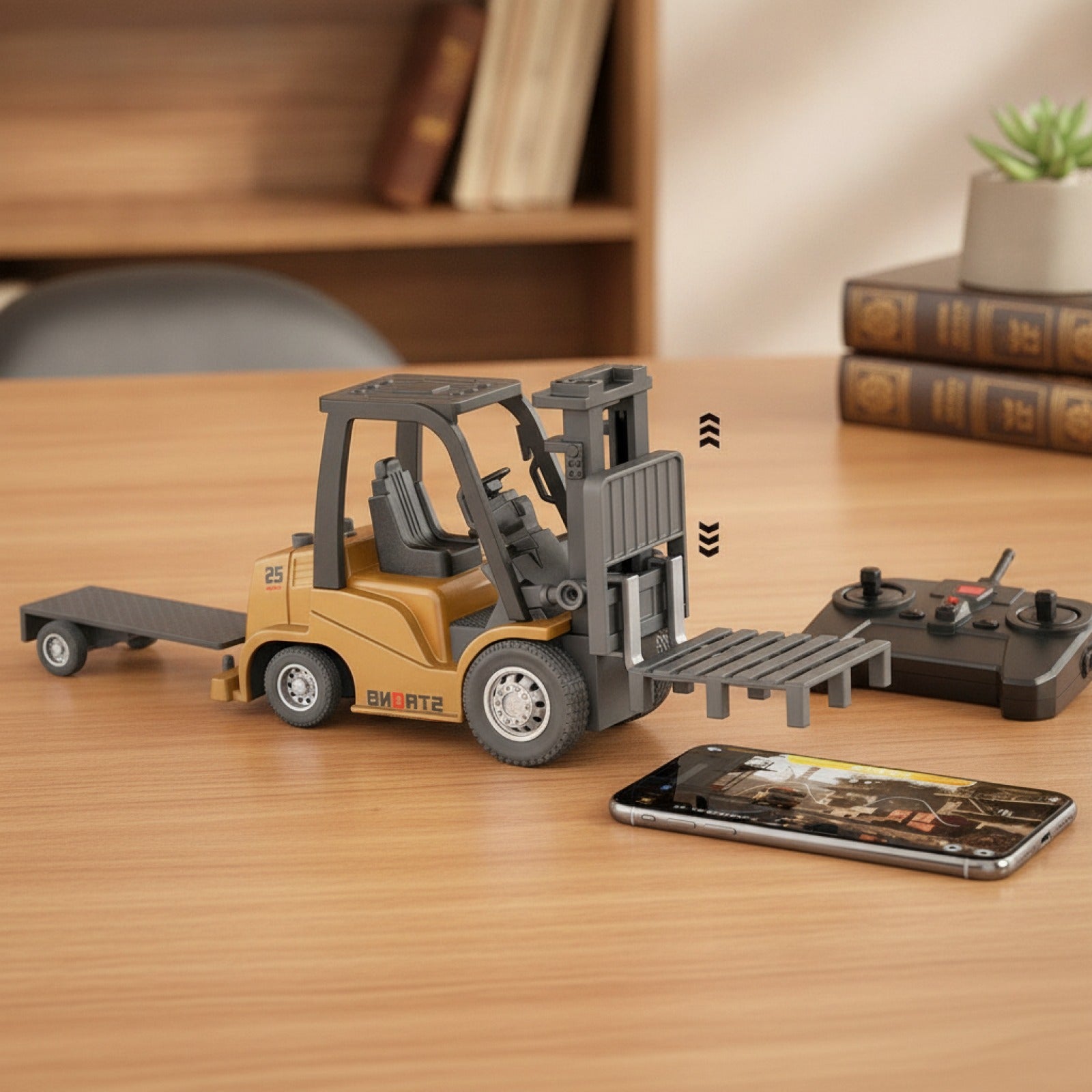 Mini Chariot Élévateur Télécommandé Bluetooth 1:64 en Alliage - Modèle Réduit & Cadeau Original