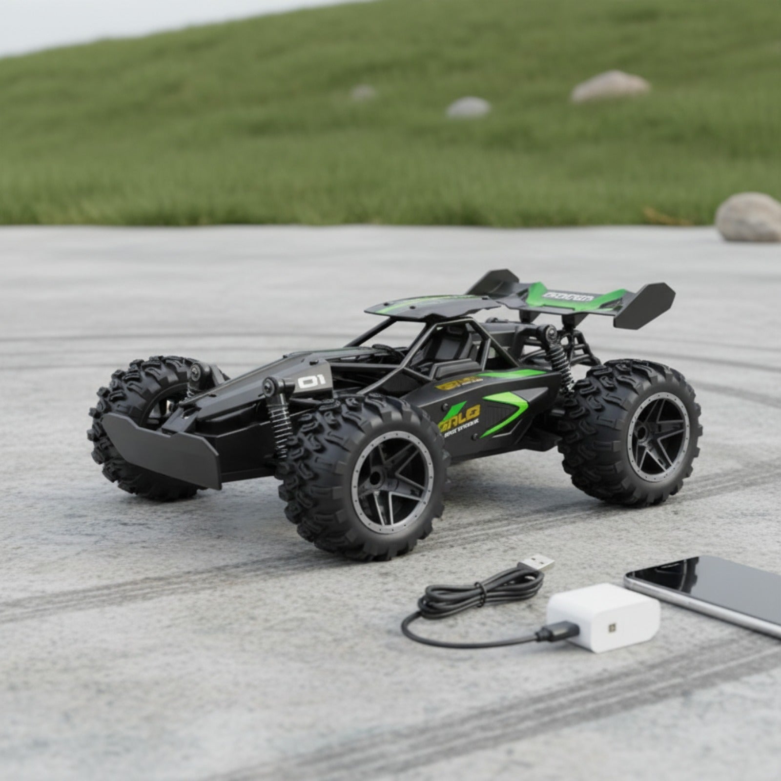 Voiture RC Rapide 1:18 15 km/h - Modèle 2.4G avec Dérive et Anti-Collision, Rechargeable USB