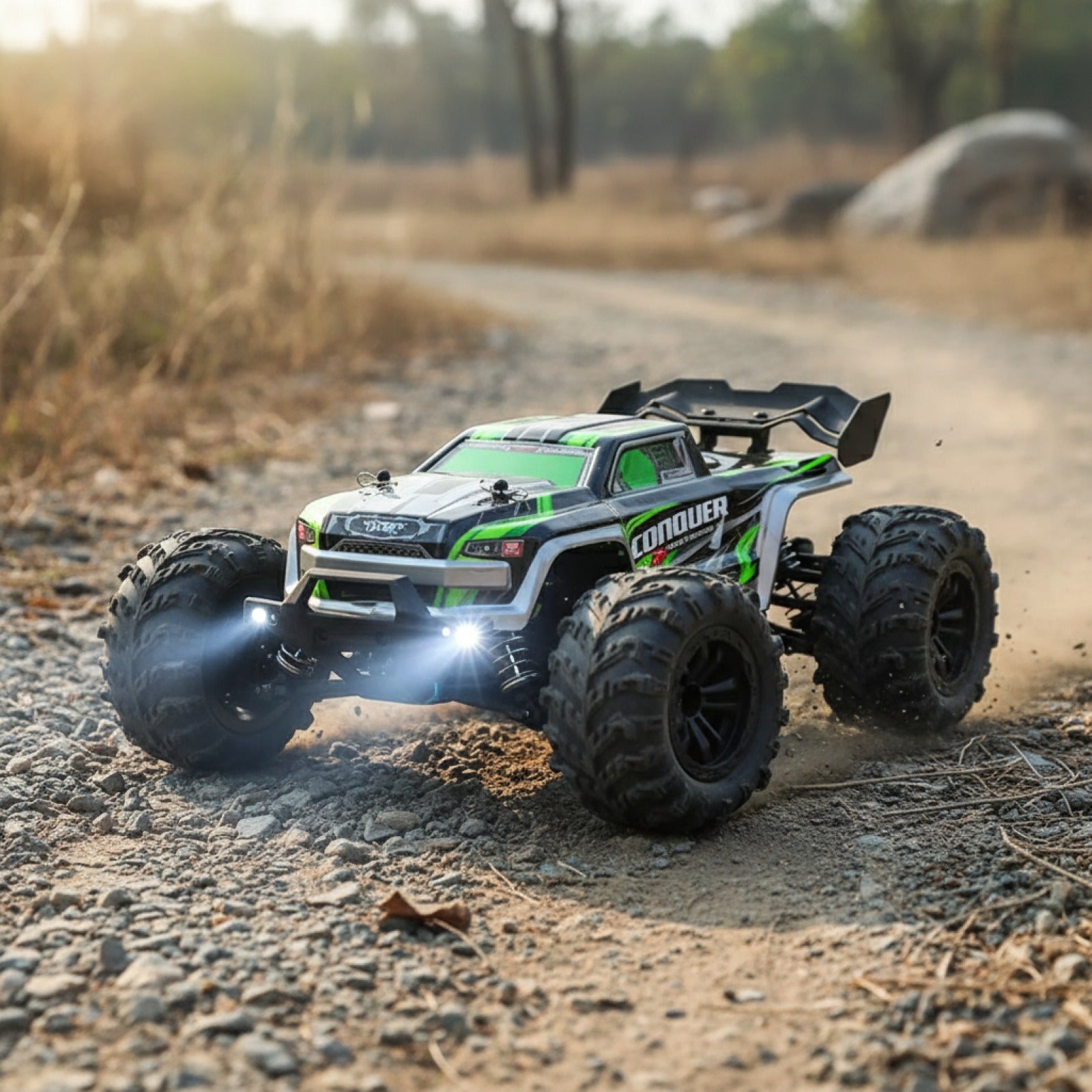 Voiture RC Haute Vitesse 4x4 Tout-Terrain avec LED - Modèle 16102