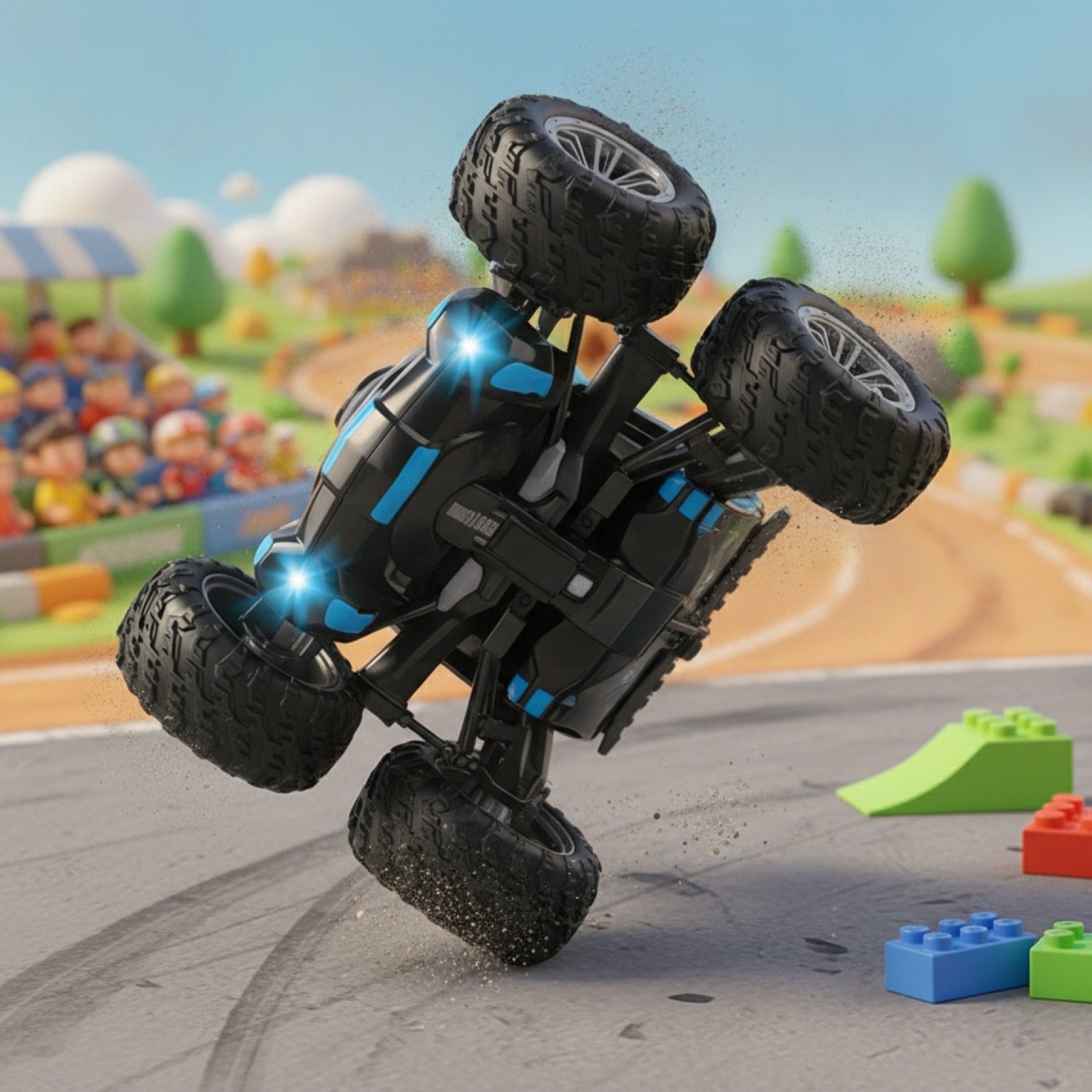 Voiture RC Cascade Double Face avec Lumières - Jouet Enfant 2.4G