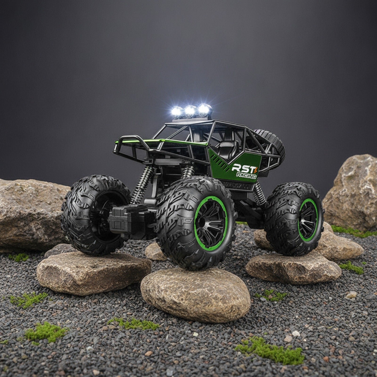 Voiture télécommandée tout-terrain pour enfants - Camion RC métal 2WD avec LED
