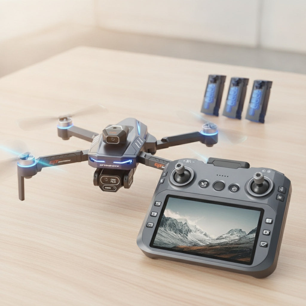 Drone Lenovo GT8 8K HD : Quadricoptère Pliable avec 3 Caméras, Moteur Brushless et Écran FPV