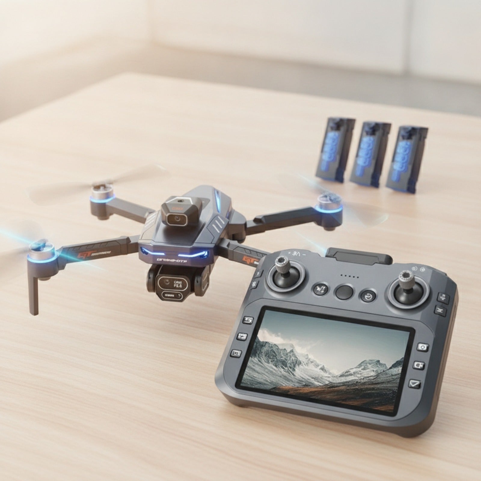 Drone Lenovo GT8 8K HD : Quadricoptère Pliable avec 3 Caméras, Moteur Brushless et Écran FPV