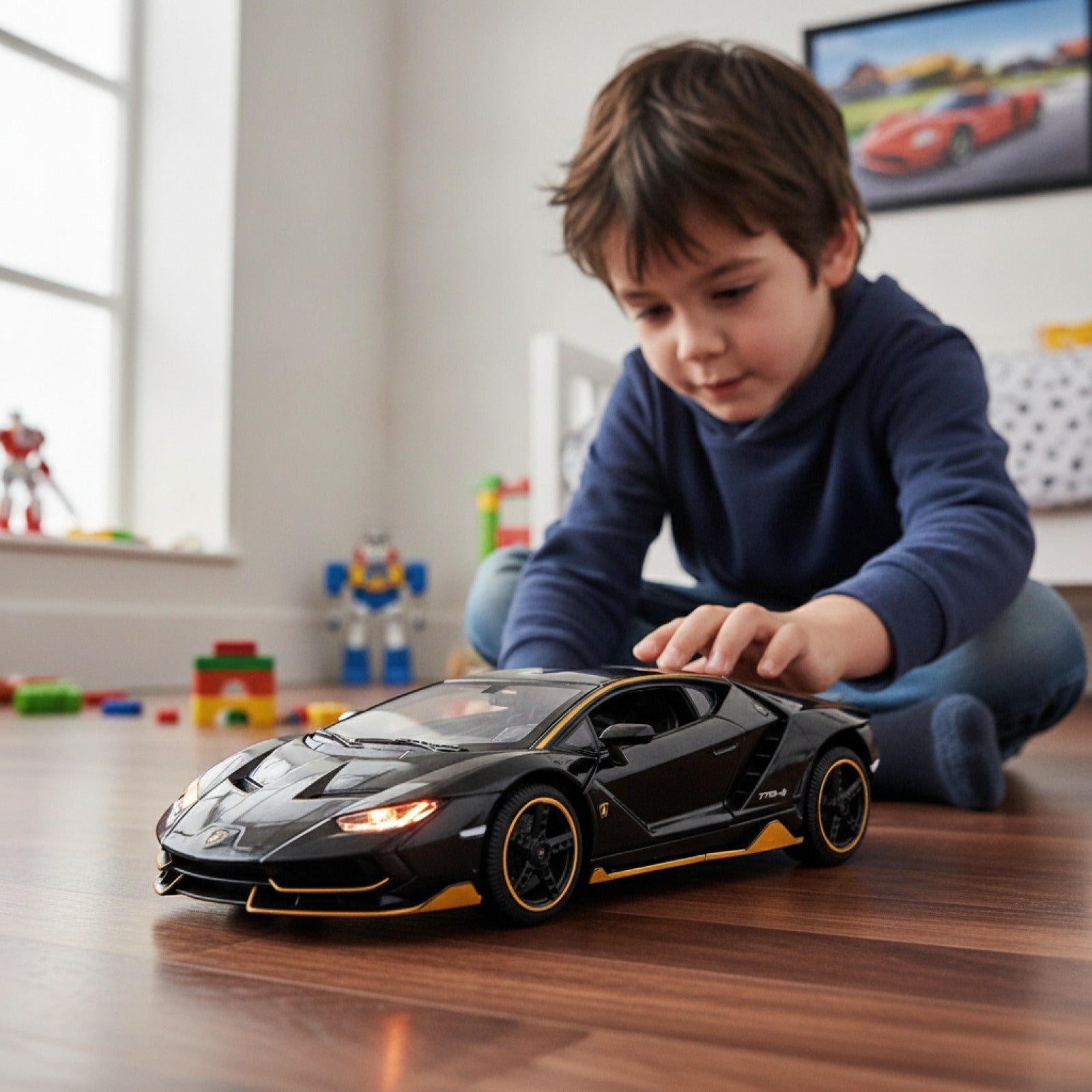 Voiture Jouet Modèle Réduit Lamborghini LP770 - Métal, Lumières & Musique - Cadeau Garçon 3 Ans+