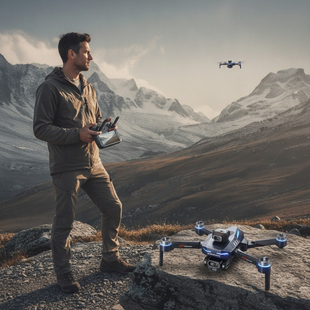 Drone Lenovo GT8 8K HD : Quadricoptère Pliable avec 3 Caméras, Moteur Brushless et Écran FPV