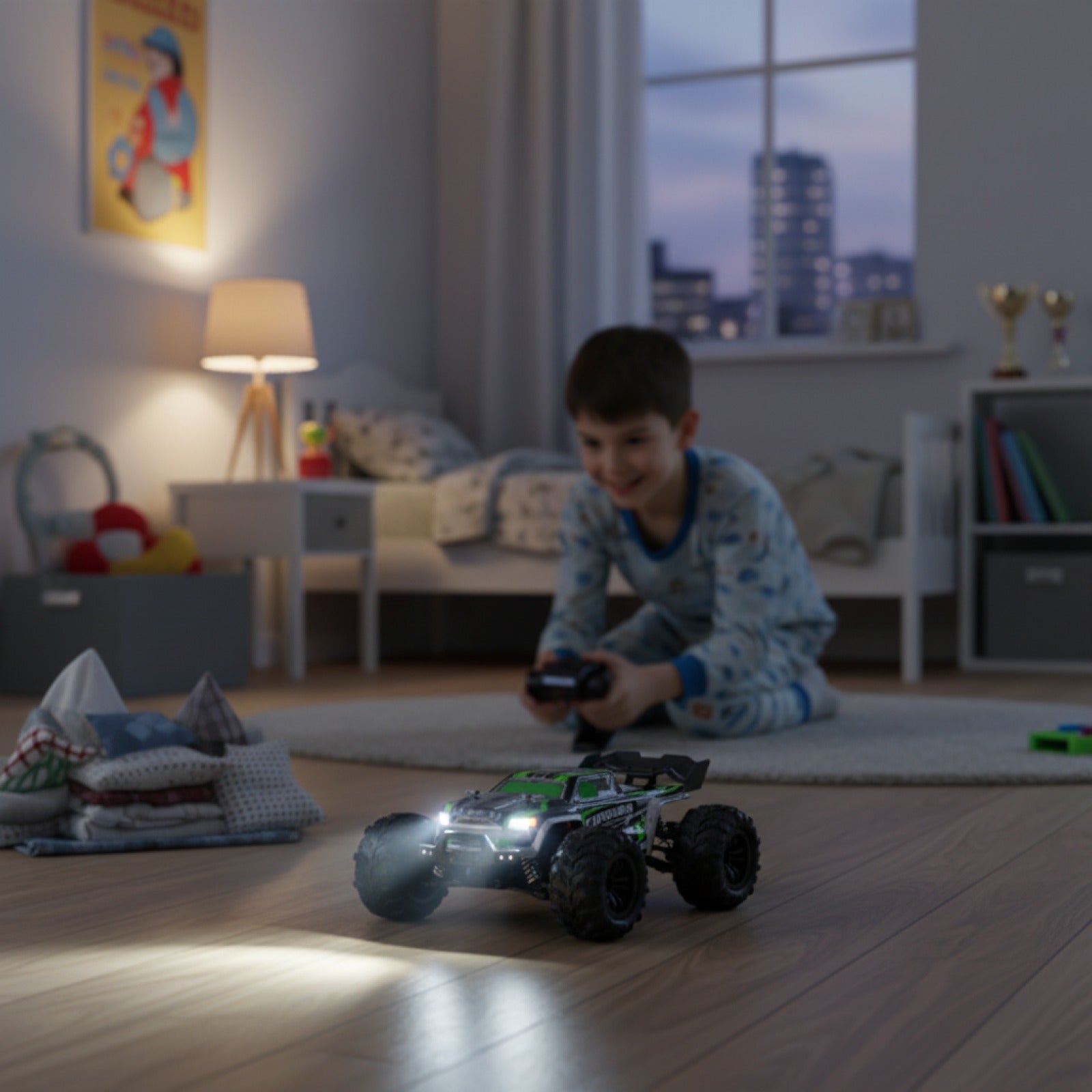 Voiture RC 4WD 1:16 - 50 km/h, Lumières LED et Dérive Tout-Terrain