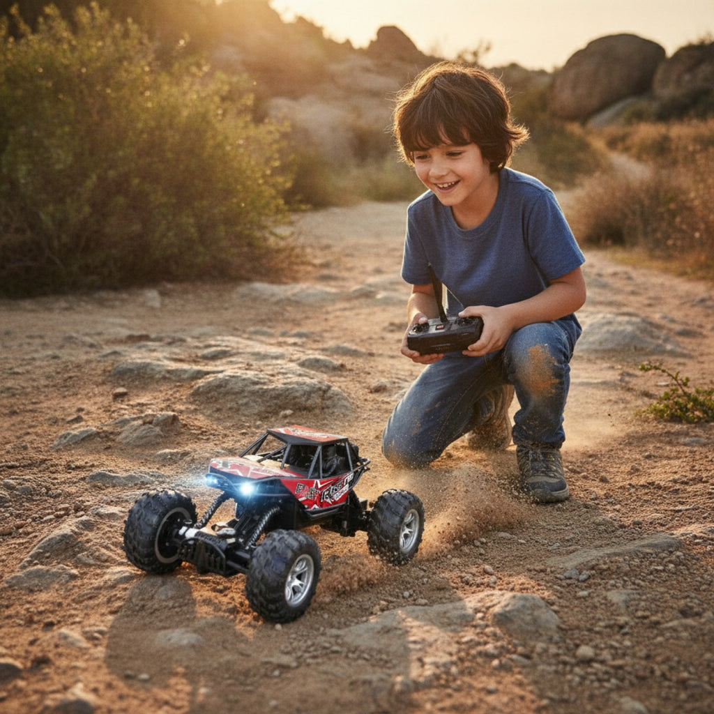 Voiture Télécommandée 4 Voies Tout-Terrain pour Enfants avec Pneus Antidérapants