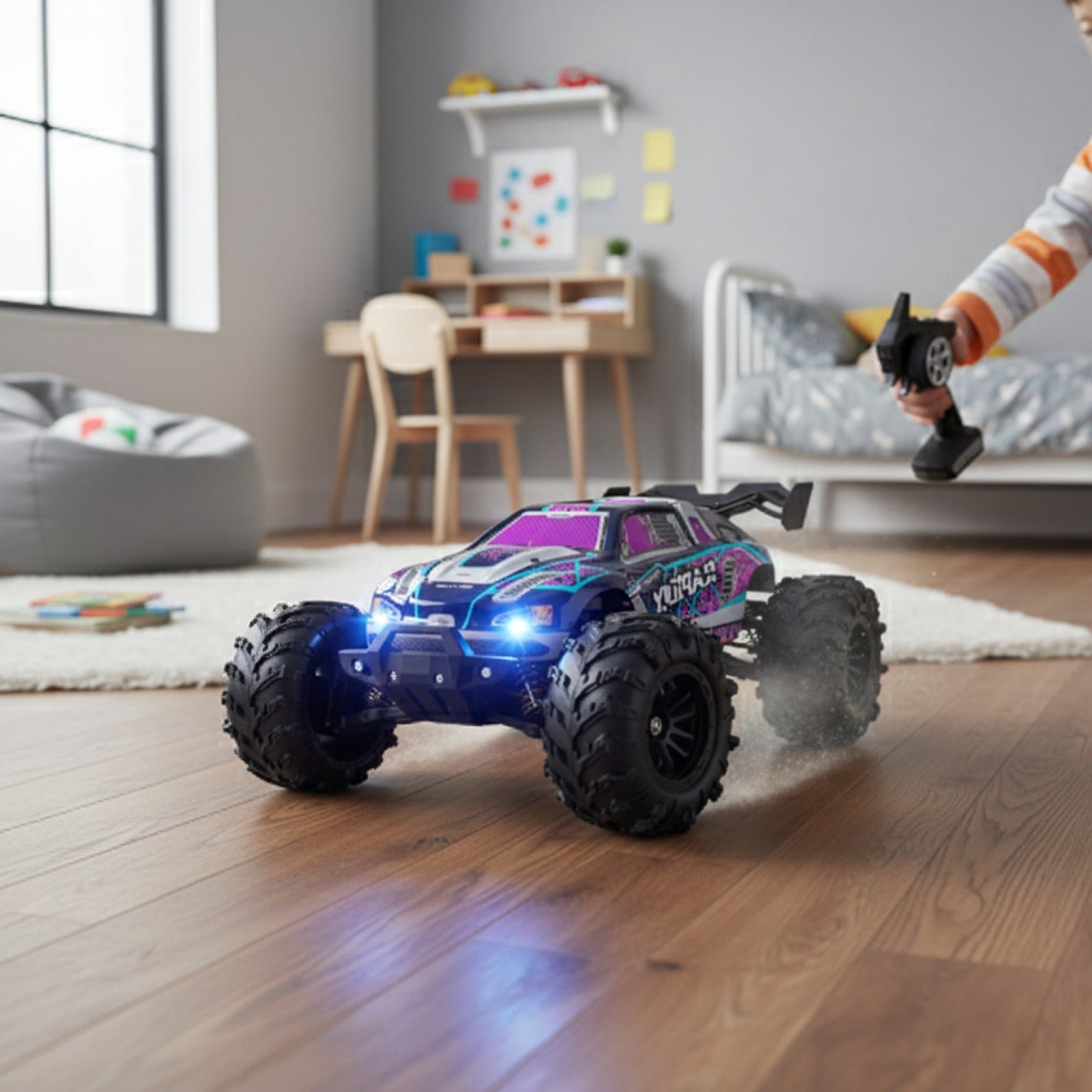 Voiture RC Drift 1:16 Sans Balais - 80 km/h, 4WD, LED, Haute Vitesse pour Enfants & Adultes