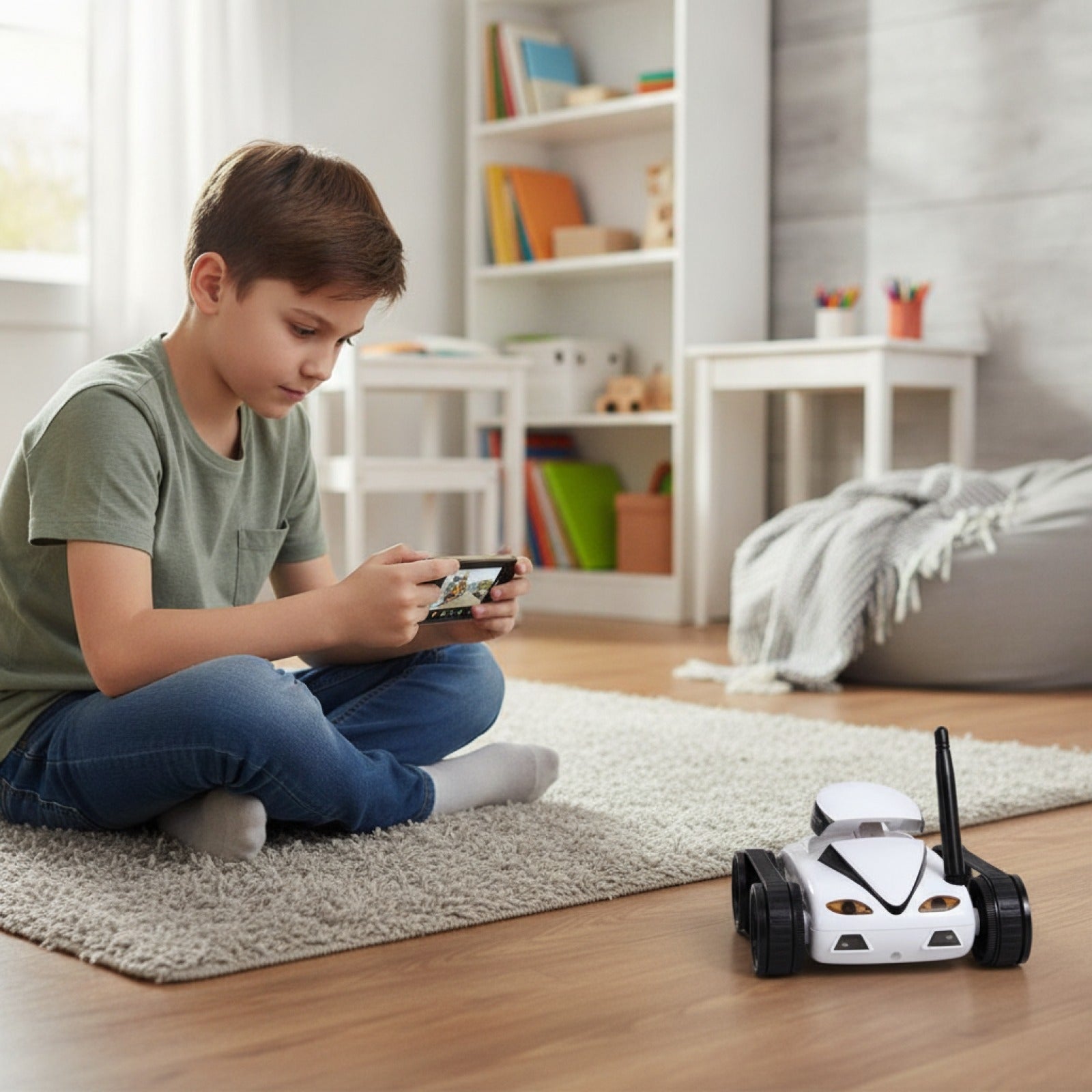 Mini Voiture RC Robot avec Caméra HD FPV WiFi - Contrôle par Application, Jouet Intelligent pour Enfants