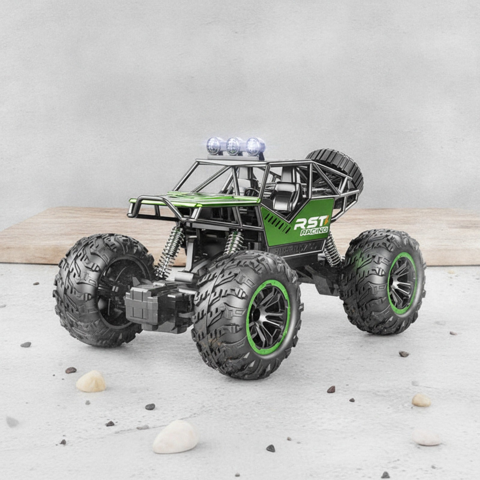 Voiture télécommandée tout-terrain pour enfants - Camion RC métal 2WD avec LED